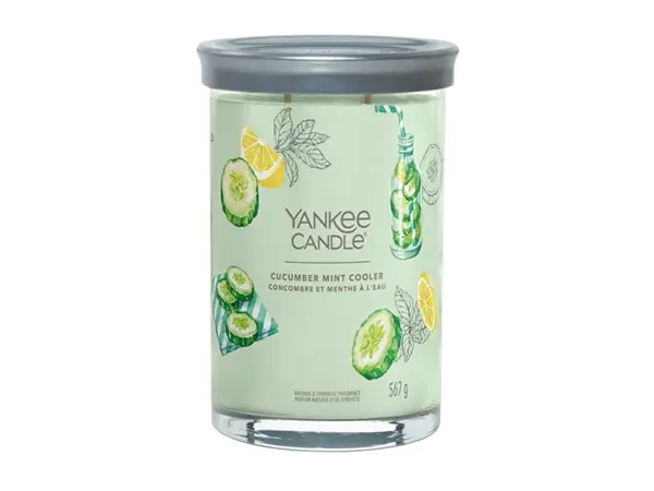 Yankee Candle Candela Aromatica Signature Tumbler Grande Cucumber Mint Cooler 567 G