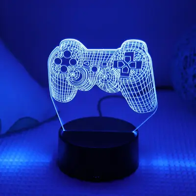 LED Game Controller Night Light As Men's Gift Ideas, 3D Illusion Lamp, Gamepad Night Light, Multicolor Touch Sensor Lamp for ...