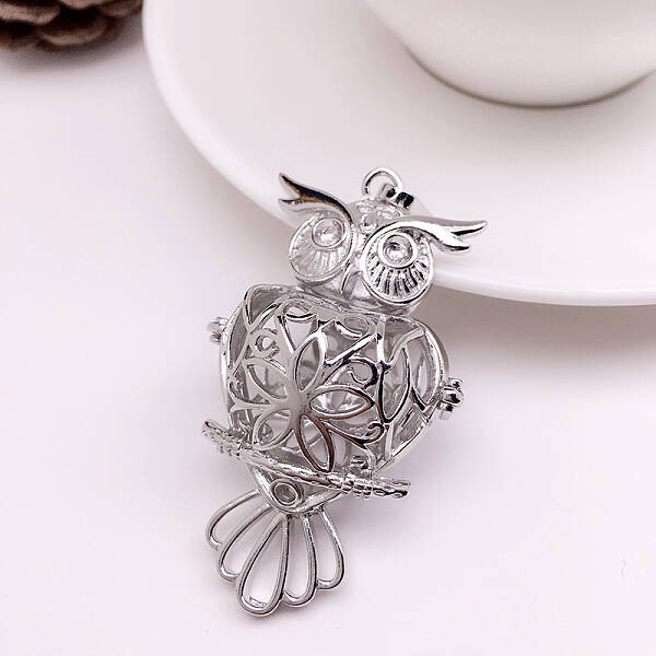 Brass Bead Cage Pendants