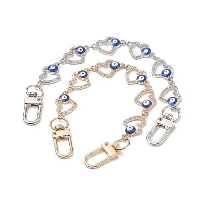 Alloy Enamel Heart with Evil Eye Link Chain Bag Extender Chains
