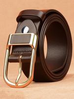 Men's Casual Solid Color Pu Leather Belt, Cowboy Waist Belt, Fashion Brown Belt for Party, Daily Clothing Decor, Trendy All-m...