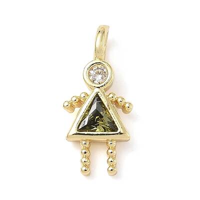 Brass Micro Pave Cubic Zirconia Pendants