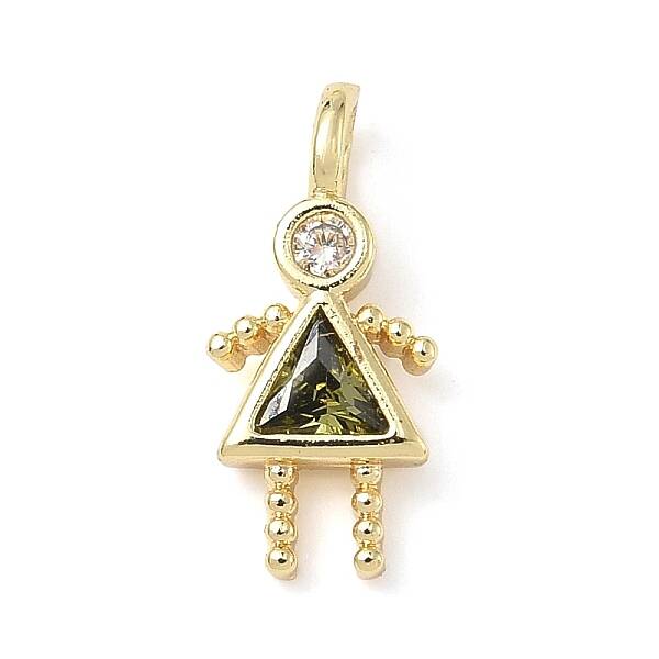 Brass Micro Pave Cubic Zirconia Pendants