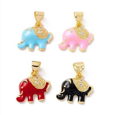 Rack Plating Brass Cubic Zirconia Charms