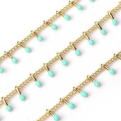 3.28 Feet Handmade Enamel Beaded Chains