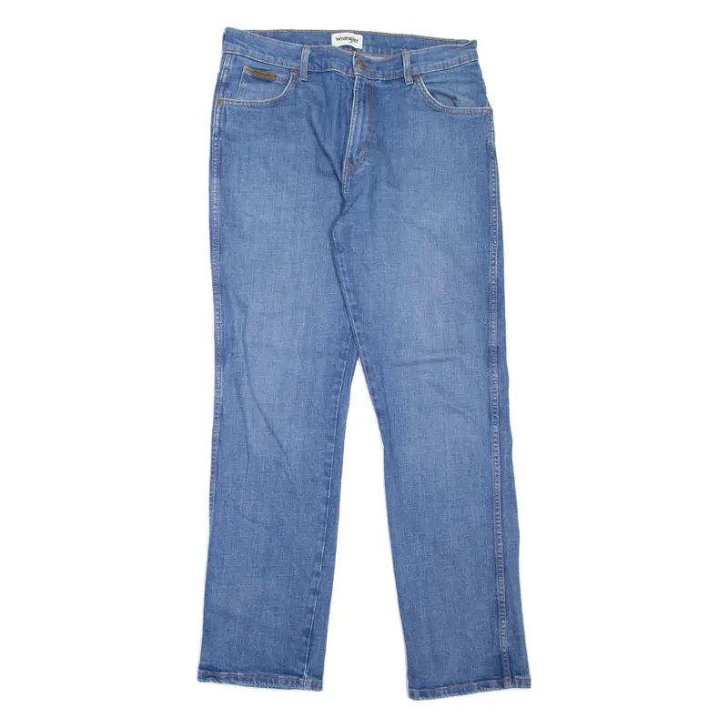 WRANGLER Texas Mens Jeans Blue Regular Straight Stone Wash W34 L32