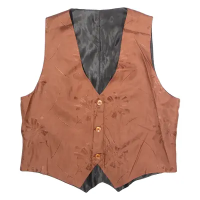 Womens Blazer Waistcoat Orange Floral XL