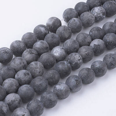 Natural Black Larvikite Bead Strands