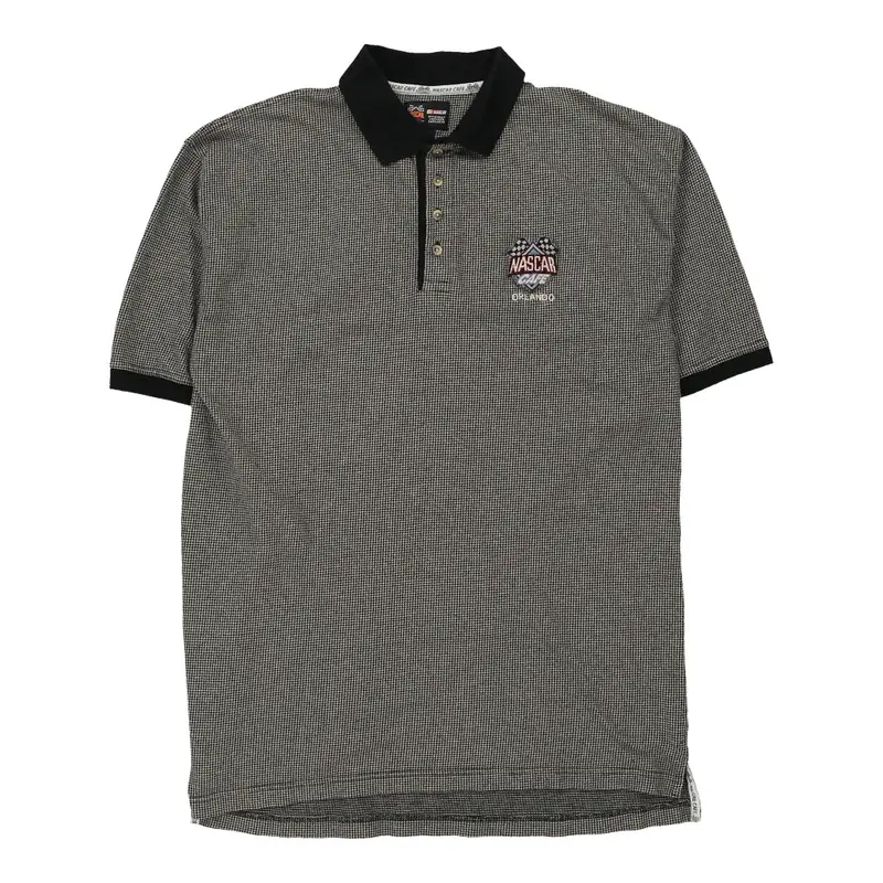 Orlando Nascar Cafe Nascar Polo Shirt - 2XL Black & White Cotton