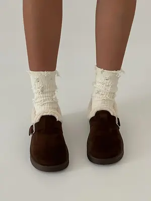 Women's Solid Color Fluffy Trim Thermal Lined Snow Boots, Casual Comfortable Home Slippers, Warm Shoes for Indoor & Outdoor U...