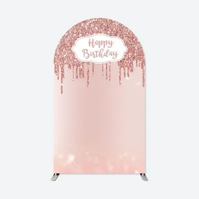 Aperturee Rose Gold Happy Birthday Double Sided Arch Backdrop | Diy Chiara Backdrop Cover | Chiara Wall Backdrop Diy | Diy Ro...
