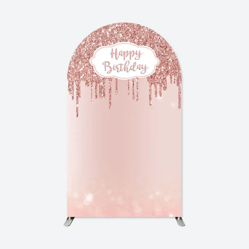 Aperturee Rose Gold Happy Birthday Double Sided Arch Backdrop | Diy Chiara Backdrop Cover | Chiara Wall Backdrop Diy | Diy Ro...