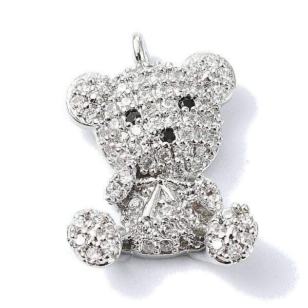 Rack Plating Brass Pave Cubic Zirconia Pendants