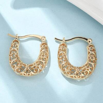 Brass Hoop Earrings for Women
