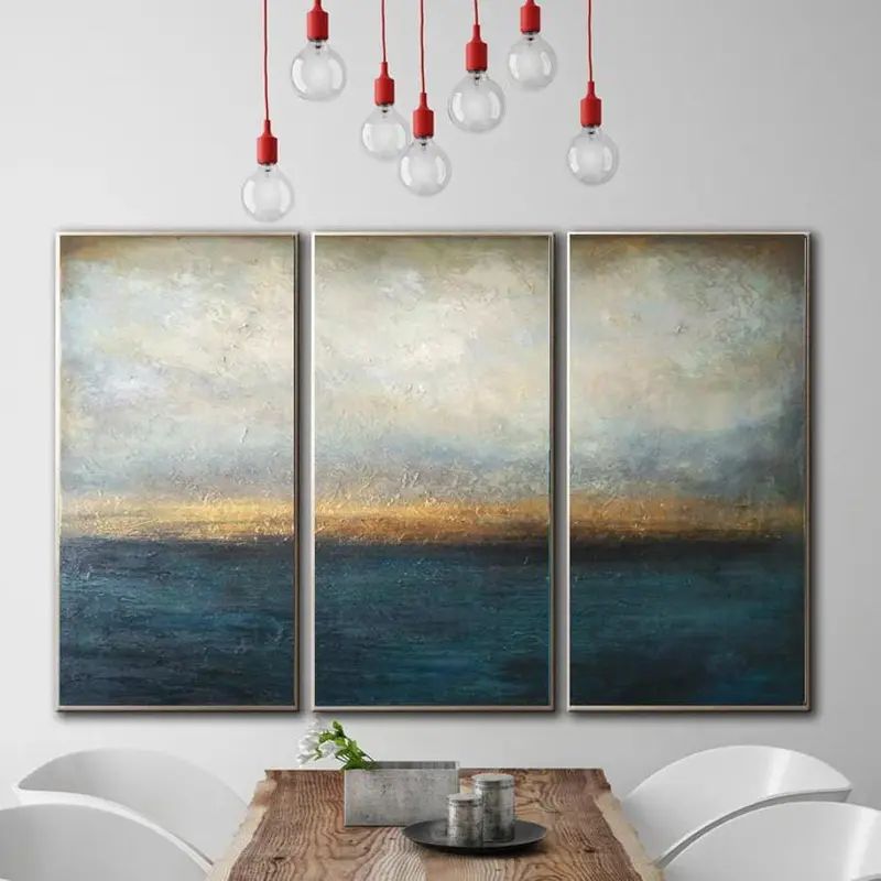 Abstract  Oil Painting Blue Painting Sunset Painting Abstract Painting On Canvas | WATESCAPE
