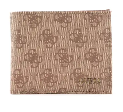 Guess, Vezzola, fabric wallet, coin purse, brown, unisex
