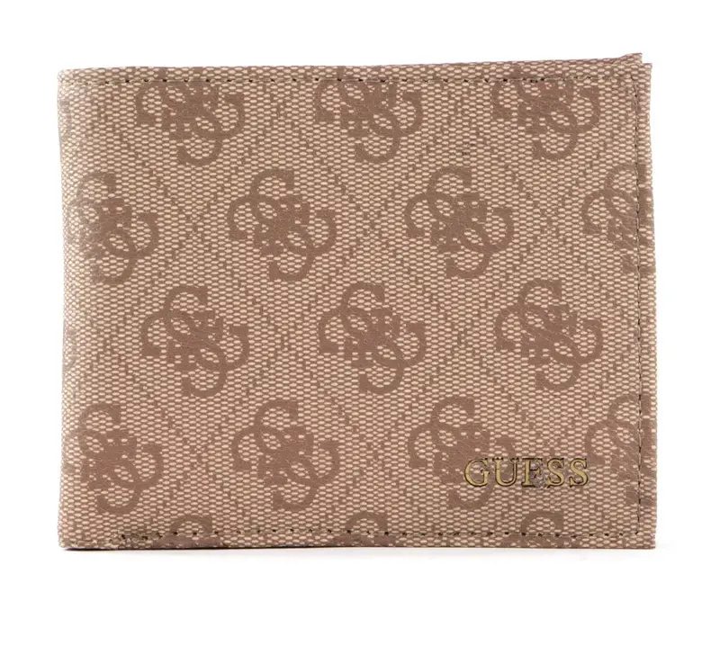 Guess, Vezzola, fabric wallet, coin purse, brown, unisex