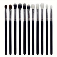 Professional Makeup Brush Set with Storage Pouch, 11pcs/set Portable Makeup Brush Set for Eye Makeup, Soft and Dense Fiber Ma...