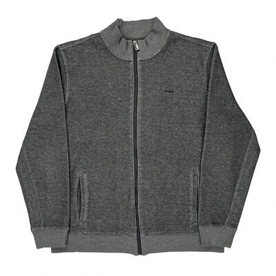 Calvin Klein Zip Up - Large Grey Cotton Blend
