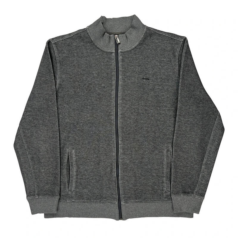 Calvin Klein Zip Up - Large Grey Cotton Blend