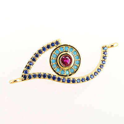 DIY Brass Micro Pave Cubic Zirconia Links