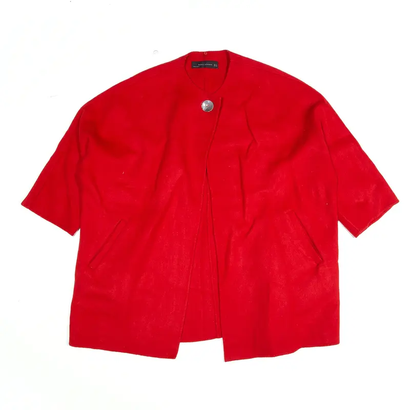 ZARA Red Relaxed Blazer Jacket Womens S