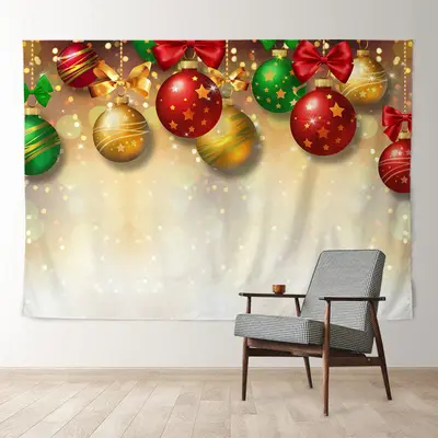 Aperturee Glitter Shiny Bokeh Star Ball Christmas Backdrop