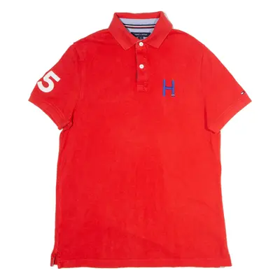 TOMMY HILFIGER Custom Fit Mens Polo Shirt Red S