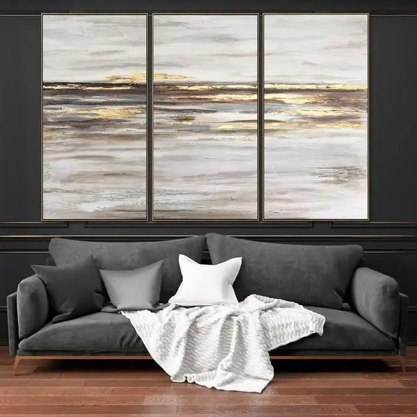Gold Painting Acrylic Original Oil Canvas Painting Wall Art Large Gold Leaf Painting | GOLDEN SURFACE