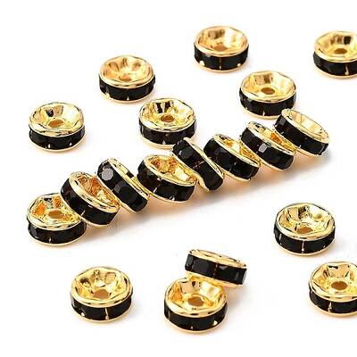 Brass Rhinestone Spacer Beads