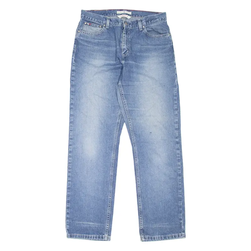 TOMMY HILFIGER Womens Jeans Blue Classic Straight Stone Wash W30 L30