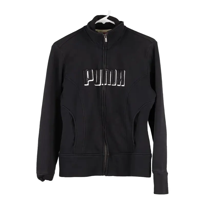 Puma Spellout Zip Up - Small Black Cotton Blend
