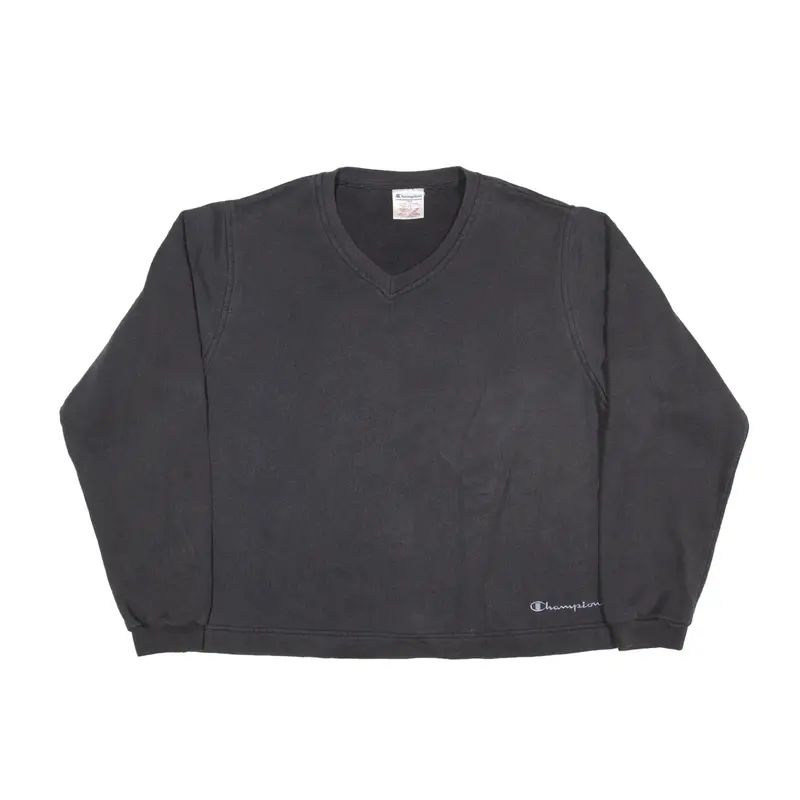 CHAMPION Sweatshirt Grey V-Neck Womens L