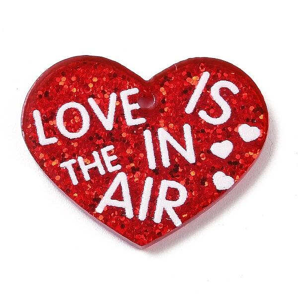 Valentine's Day Printed Opaque Acrylic Pendants