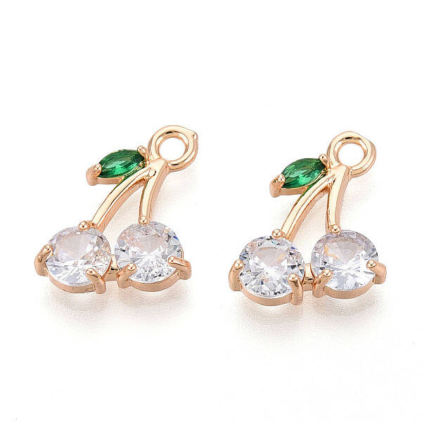 Brass Micro Pave Cubic Zirconia Pendants