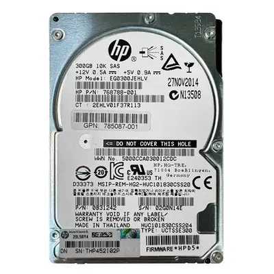 768788-001 HP 300GB 12Gb/s SAS 10000 2.5-inch Hard Drive