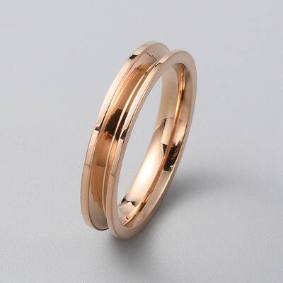 201 Stainless Steel Grooved Finger Ring Settings