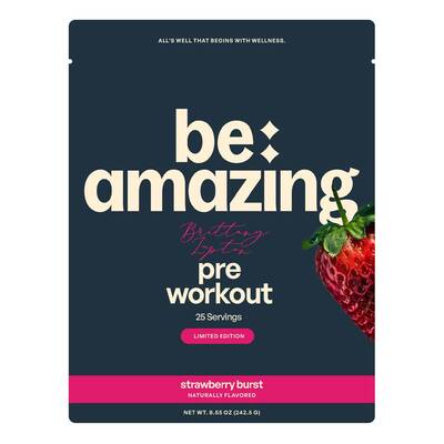 BE AMAZING x Brittany Lupton Vegan Friendly Pre Workout Powder KSM 66 Clean Natural Caffeine Energy Gluten Free Suppleme