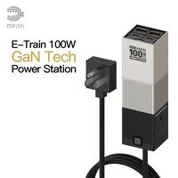 mfish E-Train Charging Station - 100W GaN Tech Power Hub Fast Charging Station for MacBook, iPhone, 5ft Extension Cord Deskto...