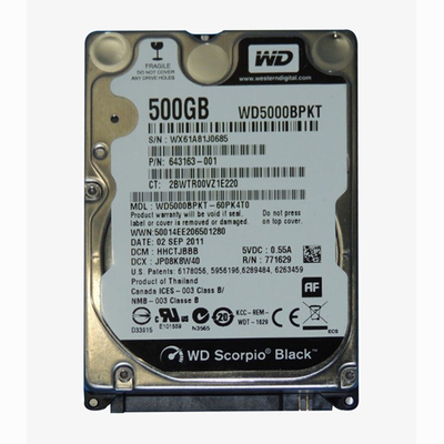 643163-001 HP 500GB 7200RPM SATA 3Gb/s 16MB Cache 2.5-inch Hard Drive for EliteBook 8560p Laptop