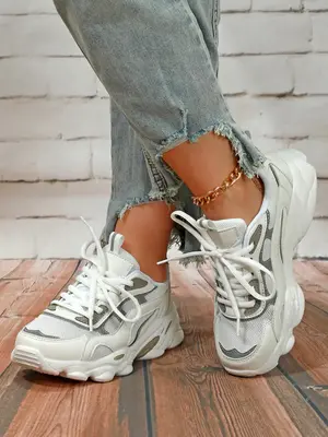 Women's Fashionable Patchwork Round Toe Trainer Sneakers, Simple Design Sporty Mesh Breathable Lightweight Running Shoes, Ath...