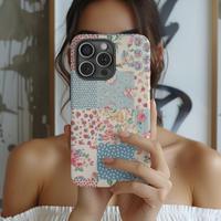 Floral Patchwork Pattern Phone Case, Fashionable Phone Protector Cover, Phone Accessories Compatible with iPhone 12 13 14 15 ...