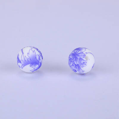Printed Round Silicone Focal Beads