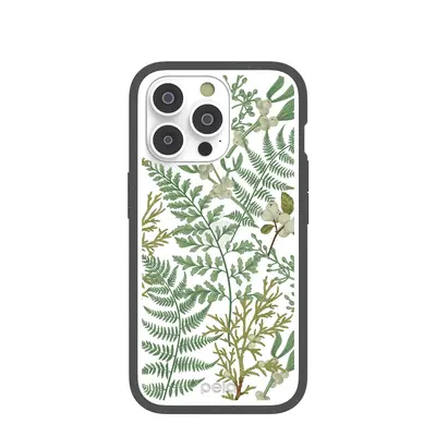 Clear Herbarium iPhone 14 Pro Case With Black Ridge