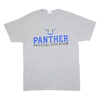 JERZEES Panther Physical Education T-Shirt Grey Short Sleeve Mens S