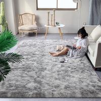 Plush high pile tie dye rug. Fluffy modern living room bedroom rug for kids girls room children's room home decor, one non-sl...