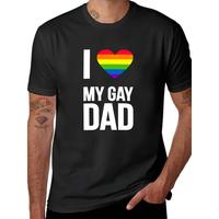 I love my gay Dad Alphabet Print T-shirt, Father's Day pride gift - Funny men short sleeve graphic T-shirt series black, comf...
