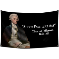 Thomas Jefferson Funny Language 3x5 Flag Tapestries with 4 Bass Gromments for Room College Dorm Room Banner Decor Durable Man...