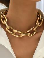Women's Exaggerated Personality Large Chain Buckle Choker Necklace, Fashion Mexican Necklaces for Daily Decoration, Elegant A...