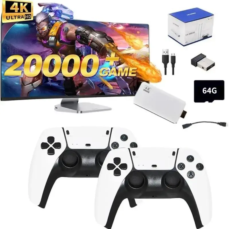 More than 20,000 retro wireless game joysticks, two classic game controllers, 4K HDMI output, home game console, plug and pla...